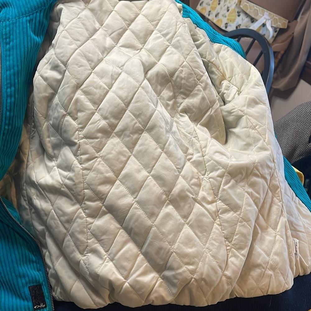 Vintage Oakley Size Small Quilted Corduroy aqua Jacket - Picture 10 of 14